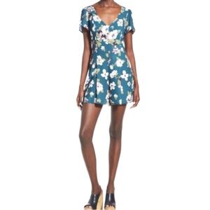 LEITH Women's Floral Short Sleeve Romper